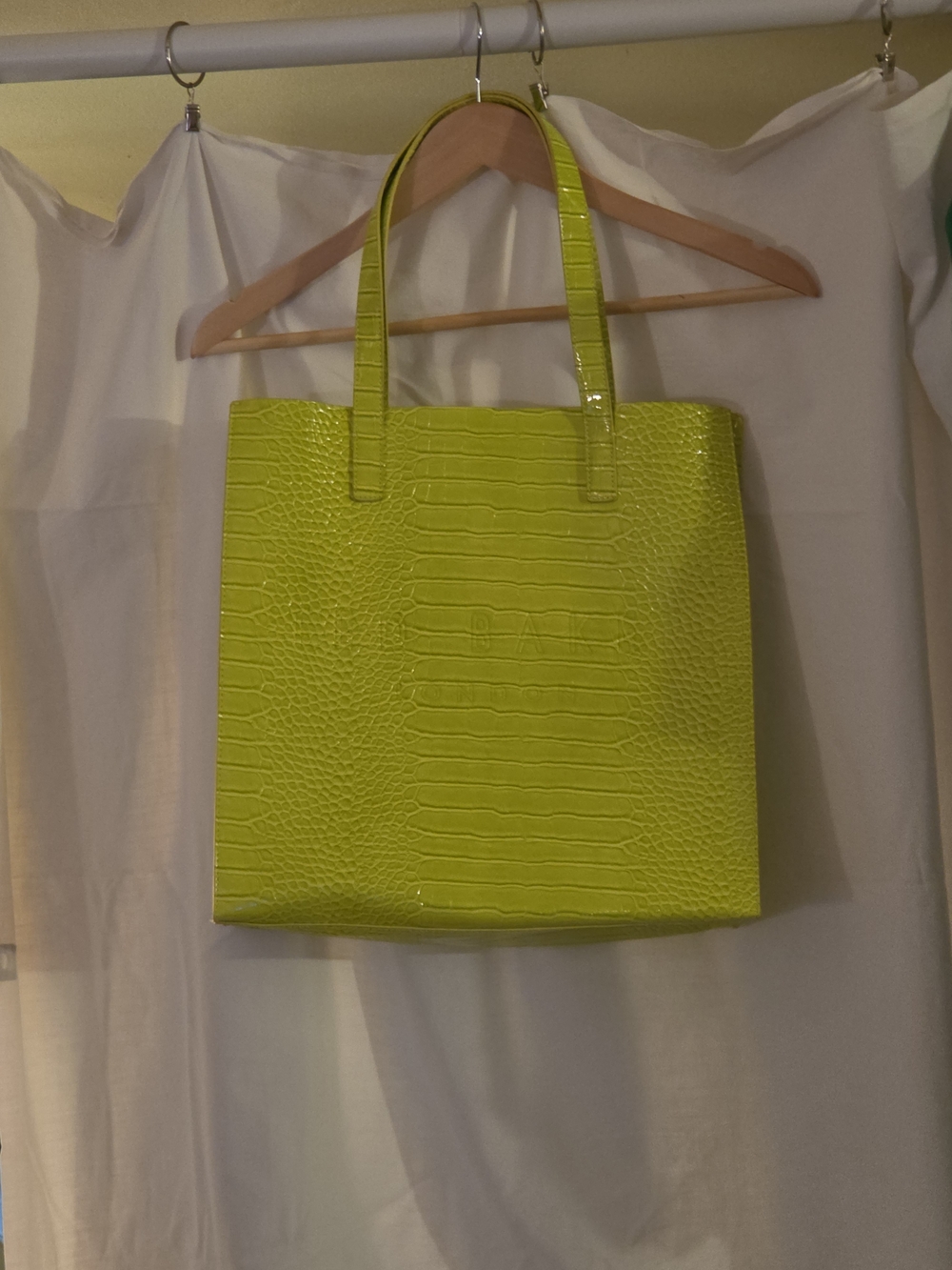 Ted Baker London Neon Lime Croc-Embossed Tote